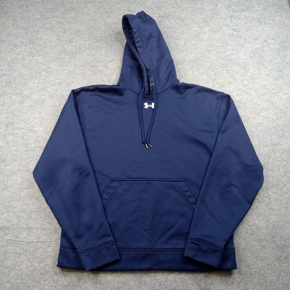 Under Armour Sweatshirt Mens‎ Small Hoodie Navy Blue Loose Fit Fleece Pullover